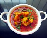 A picture of step 8 of Dahi Aloo.