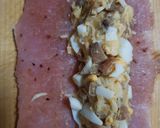 Töltött sertéstekercs, tejszínes szószban recept fázis 3 fotója