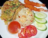 Foto langkah ke 7 dari resep Nasi Daun Jeruk Udang.