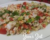 A picture of step 3 of Tricolour Pearl Couscous Vegetable Salad.