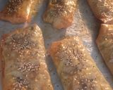 Foto del paso 10 de la receta Saquitos de bacalao y langostino al horno con miel de caña