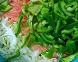 A picture of step 2 of Chipotle veggies roll.