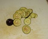 A picture of step 1 of Egg plant omelette.