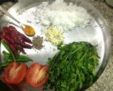 A picture of step 2 of Fish Curry (green).