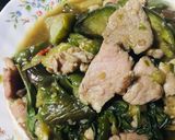 รูปขั้นตอนการทำที่ 3 ของ ผัดมะเขือยาวใส่หมู