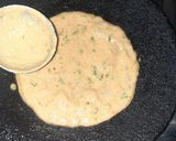 A picture of step 3 of Nutritients packed Cucumber and Tomato chilla with paneer filling.