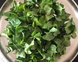 A picture of step 1 of Thankuni Patar Bora (Centella Leaves Pakora / Fritters - Bong style).