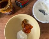 A picture of step 2 of Fridge raid curried egg wrap.