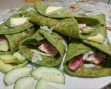 A picture of step 7 of Green veggies wrap😊😊.