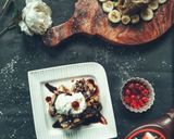 A picture of step 4 of Chocolate Banana French toast swirls.