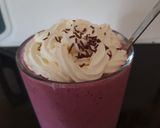 A picture of step 3 of My mixed berry slushy with cream on top.