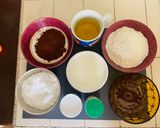 A picture of step 1 of Eggless Chocolate Cake.