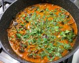 A picture of step 20 of Eggplant Curry with Mushrooms, Tomatoes, and Coconut Milk.