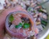Hình bước làm 1 của món Mực nhồi thịt chiên nước mắm