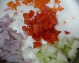 A picture of step 3 of Vege raita with pepper tarka.