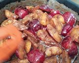 A picture of step 14 of Pork Shoulder with Mustard, Spiced Plums, and Orange Sweet Potato Mash.