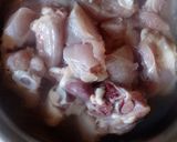 A picture of step 1 of Dahi chicken (yogurt chicken).