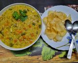 A picture of step 3 of Vegetable Daliya Khichdi for Kids.