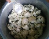 A picture of step 1 of Gobhi ka achaar or Curly flower pickles.