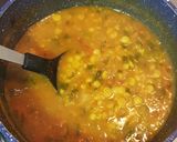 A picture of step 3 of Nepali dal bhat.