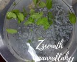 A picture of step 1 of Roohafza and Mint Cooler.