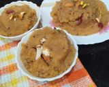 A picture of step 12 of Adadiya Ladwa or Urad dal Halwa.