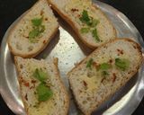A picture of step 3 of Garlic bread#4 week challenge#idulfitr contest.