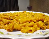 A picture of step 4 of Penne Masala pasta.