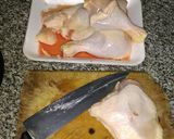 Foto del paso 1 de la receta: Pollo con salsa de espinacas y papas
