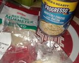 A picture of step 1 of Cheese Bacon Broccoli Soup with Grilled Turkey Muenster Sandwich.