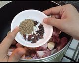 A picture of step 3 of Rangeen Pulao.