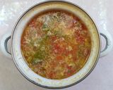Foto langkah ke 4 dari resep Mpasi 4⭐ 9M+ nasi tim egg drop soup 🍚🥚🍅🥕🍃🧀🍾.