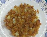 A picture of step 5 of Aloo ka halwa.