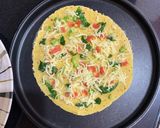 A picture of step 10 of Cheesy garden omelette veg.
