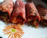 A picture of step 10 of Beetroot kathi roll.