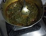 A picture of step 6 of Makki ki Roti with Sarson ka Saag and chatpata mooli galgal achar.
