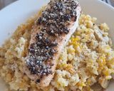 Foto del paso 9 de la receta Risotto de calabaza, champiñones, gorgonzola y crusty de salmón