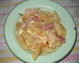 Foto del paso 8 de la receta: Fideos mostacholes con salchicha, huevo y jamón (One Pot Pasta)
