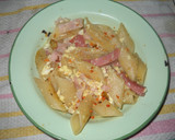 Foto del paso 8 de la receta: Fideos mostacholes con salchicha, huevo y jamón (One Pot Pasta)