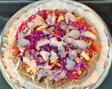 Hình bước làm 6 của món Pizza Nhân Tôm Rau Củ - Đế Bánh Từ Bột Mì Nguyên Cám