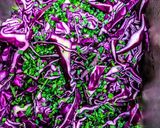 A picture of step 1 of Rainbow coleslaw.