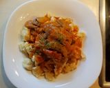 Tejfölös gombapaprikás galuskával recept fázis 10 fotója