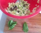 A picture of step 3 of Red Mullet with Green Apple, Celery, Taggiasca Olives, and Toasted Sliced Almonds.