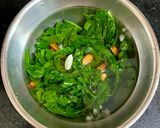 A picture of step 1 of Dhaba Style Spinach Mushroom 🍄‍🟫.