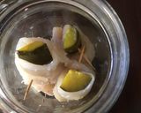 A picture of step 1 of California Farm Pickled Fish Rolls.