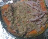 Foto del paso 8 de la receta: Calabaza rellena de atún con crema, jamón, mozzarella y huevo