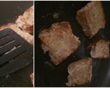 A picture of step 5 of French toast without egg! Delicious and really easy.