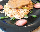 A picture of step 7 of Orange Sauce Spaghetti with chicken patty.