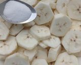 A picture of step 2 of Aratikaya Vepudu/Raw Banana Fry.
