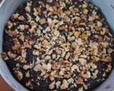 A picture of step 5 of Oatmeal Walnut & Chocolate Brownie Cake Eggless.